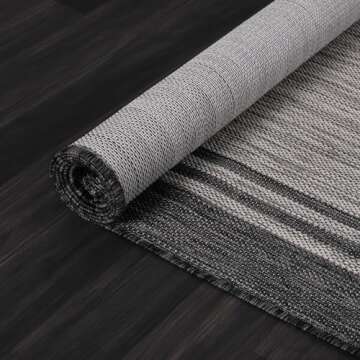 LuuL Home Bordered Outdoor Rug 5x7 Washable Outside Carpet for Indoor Patio Porch Waterproof Easy Cleaning Non Shedding Area Rugs Dark Gray 5 x 7