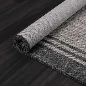 LuuL Home Bordered Outdoor Rug 5x7 Washable Outside Carpet for Indoor Patio Porch Waterproof Easy Cleaning Non Shedding Area Rugs Dark Gray 5 x 7