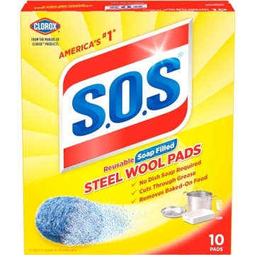 S.O.S Steel Wool Soap Pads 10 Ct for Efficient Cleaning