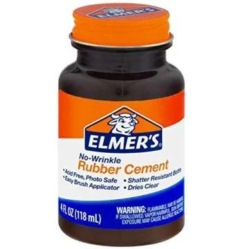 Elmer's Rubber Cement Adhesive 4oz Pack of 3 - Perfect for Crafts and Projects