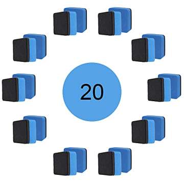 10 Pcs Dry Erase Dots Circles for Classroom Table, 20 PCS Magnetic Dry Erasers & 10PCS Dry Erase Markers, Removable Vinyl Dots Stickers Wall Decal for Drills and Training Home, Office, School Teaching