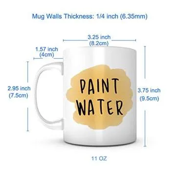 PRINT SUPREMACY Paint Water Mug-11 Ounce White Ceramic Mug, Art Teacher Present, Art Teacher Appreciation, Teacher's Present For Women, Funny Teacher, Mug For Teachers, Appreciation Fun Teacher
