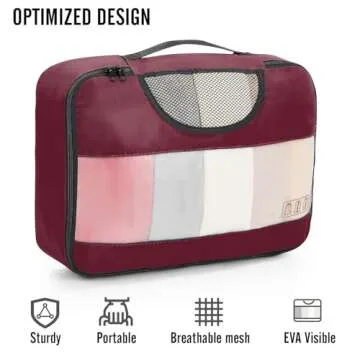 Veken 8 Set Packing Cubes for Suitcases, Travel Bag Organizers for Carry on Luggage, Suitcase Organizer Bags Set for Travel Essentials Travel Accessories in 4 Sizes(Extra Large, Large, Medium, Small)