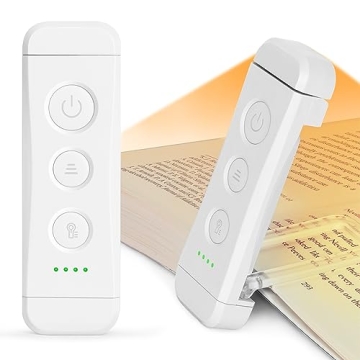Glocusent USB Rechargeable Book Light for Reading in Bed, Portable Clip-on LED Reading Light, 3 Ambe...