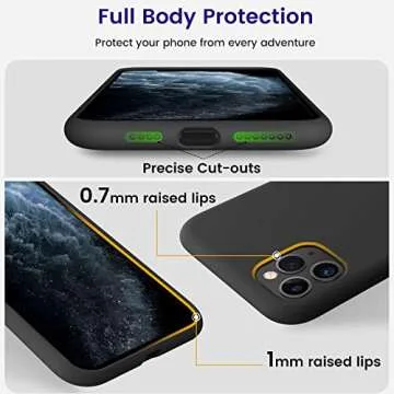 OTOFLY Compatible with iPhone 11 Pro Max Case,Ultra Slim Fit iPhone Case Liquid Silicone Gel Cover with Full Body Protection Anti-Scratch Shockproof Case (Black)