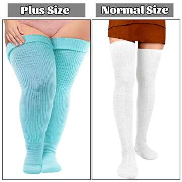 Neoviancia Plus Size Thigh High Socks for Women