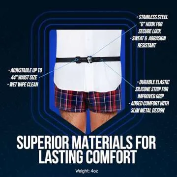 Shirt Stay Plus Tuck-It Belt Style Shirt Stay for Men Police and Military from (Made in USA -Standard Size)(Select Series)