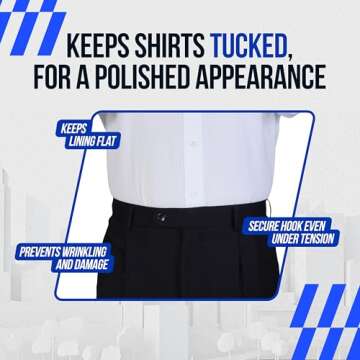 Shirt Stay Plus Tuck-It Belt Style Shirt Stay for Men Police and Military from (Made in USA -Standard Size)(Select Series)