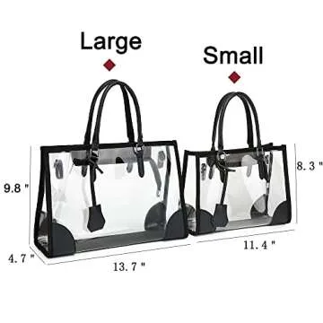 FAIME Clear Bags for Women, Cute Clear Crossbody Purse Stadium Approved, Clear Handbag with Adjustable Strap, Clear Tote Bag for Women, Concerts, Stadium (Small)