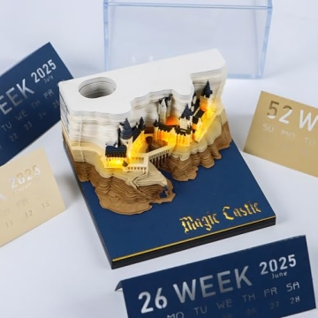 MACTANO 2025 3D Art Calendar DIY Magic Castle Note Pad