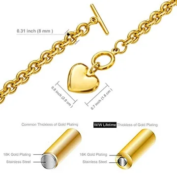 W/W Lifetime Heart Necklace & Bracelet Jewelry Set