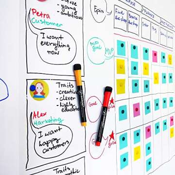 Dry Erase Markers, Magnetic Dry Erase Pen, 10-Pack Bullet Tip Whiteboard Marker with Erase for White board & Calendar, Refrigerator