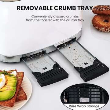 REDMOND 4 Slice Toaster Retro Stainless Steel Toasters with Bagel Defrost Cancel Function, 6 Browning Settings, White, ST033 WT-340C