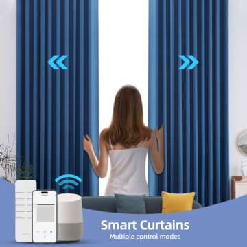 ZSTARR Automatic Curtain Opener Robot,Smart Curtain Electric Motor Home Device Wireless Tuya App Aut...