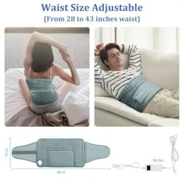 Electric Heating Pad for Back Pain & Period Cramps Relief