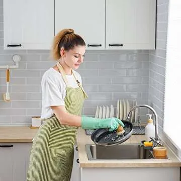 SUBEKYU Bubble Up Bamboo Dish Brush Set with Soap Holder, Wooden Dish Scrubber with Soap Dispenser, Natural Kitchen Scrub Brush, Washing Pot/Pans/Cast Iron, 2 Pack, Sisal Bristles