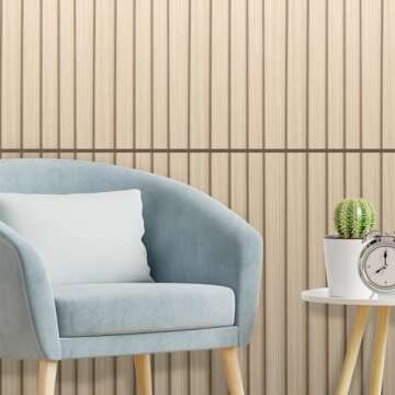 Art3d WPC Wainscoting Panels, 16-Pack 48 x 6 Inch 3D Wall Accents for Interior Wall Decor, Living Ro...