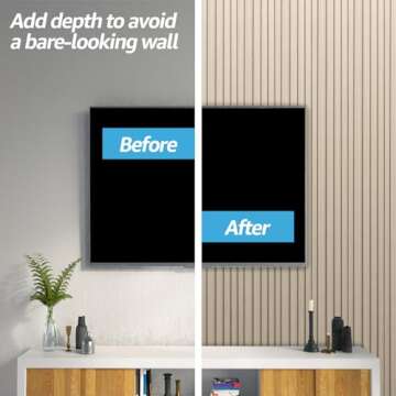 Art3d WPC Wainscoting Panels, 16-Pack 48 x 6 Inch 3D Wall Accents for Interior Wall Decor, Living Room, Bedroom, Oak