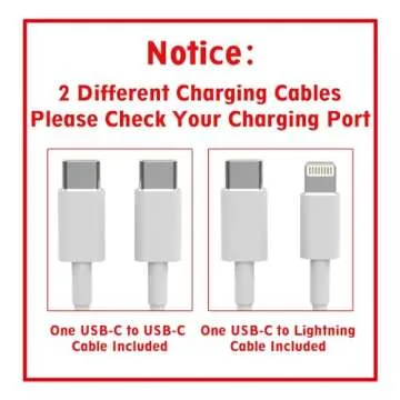 iPhone 16 15 14 Charger, 2 Pack 20W USB C Fast Wall Charger Adapter with 6 FT USB-C to C Cable and USB-C to Lightning Cable for iPhone 15 14 13 12 11 Pro Max XR XS, iPad, Galaxy, AirPods
