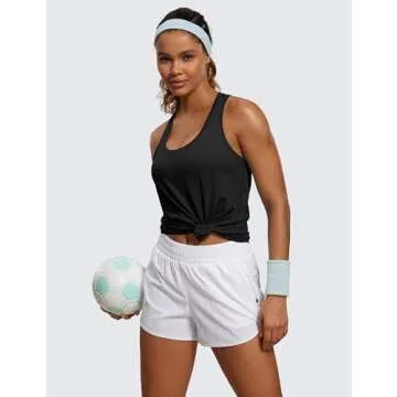 CRZ YOGA Women's Comfortable Pima Cotton Racerback Tank Top