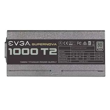 EVGA SuperNOVA 1000 T2, 80+ TITANIUM 1000W, Fully Modular, EVGA ECO Mode, 10 Year Warranty , Includes FREE Power On Self Tester, Power Supply 220-T2-1000-X1