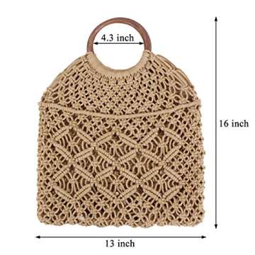 Ayliss Handmade Cotton Rope Bag - Chic Travel Beach Shoulder Handbag