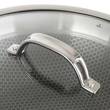 Viking Hybrid Plus 3-Ply Stainless Steel Nonstick 12”/5.7 Qt Everyday Pan with Glass Lid