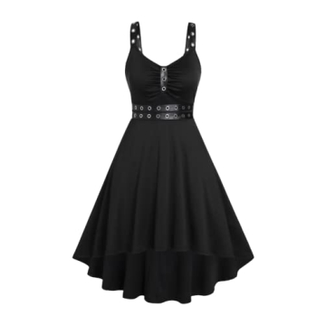 ROSE GAL Womens Plus Size Dresses Sleeveless Wrap V-Neck Gothic Vintage 50S Spaghetti Strap Swing Co...