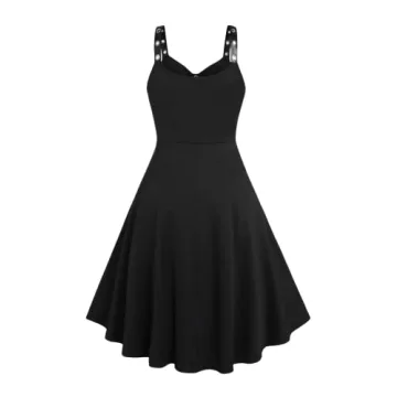 Plus Size Vintage 50s Sleeveless Swing Cocktail Dress