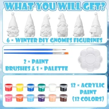 CroBlissful Paint Your Own Gnome Winter Statues Set
