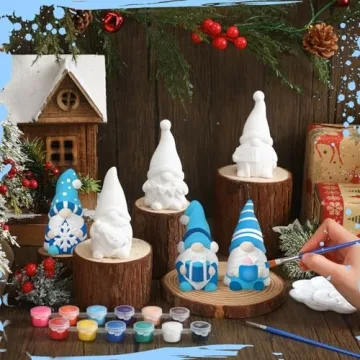 CroBlissful Paint Your Own Gnome Winter Statues Set