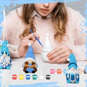 CroBlissful Paint Your Own Gnome Winter Statues Set