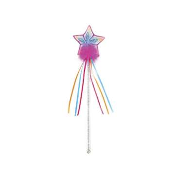 Creative Education Girls Glitter Rainbow Fairy Wand Magic Costume Prop, Pink