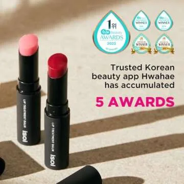 ISOI Bulgarian Rose Lip Treatment Balm Pure Red 5g (0.18oz) | Dewy Gloss Finish Lip Tinted Balm | Korean Lip Moisturizer with Bulgarian Rose Oil for Dry Lips | Non-Sticky Lip Care