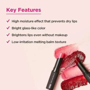 ISOI Bulgarian Rose Lip Treatment Balm Pure Red 5g (0.18oz) | Dewy Gloss Finish Lip Tinted Balm | Korean Lip Moisturizer with Bulgarian Rose Oil for Dry Lips | Non-Sticky Lip Care