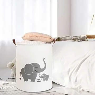 CLOCOR Collapsible Round Storage Bin for Kids & Babies