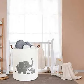 CLOCOR Collapsible Round Storage Bin for Kids & Babies