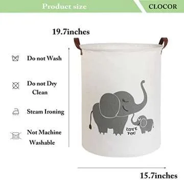 CLOCOR Collapsible Round Storage Bin for Kids & Babies