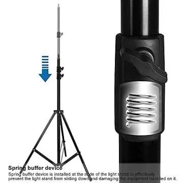 ITOTIN Heavy Duty Light Stand 9.5 Feet/2.8 Meters Adjustable Spring Cushioned Metal Photography Tripod Stand for Photo Studio Speedlight, Ring Light, Photographic Equipments Thickening Flash Stand