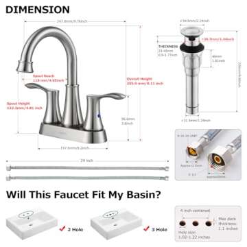 Stylish Brushed Nickel Faucet with Pop-up Drain Assembly