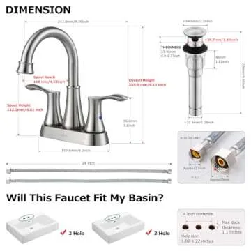 Stylish Brushed Nickel Faucet with Pop-up Drain Assembly