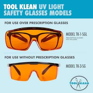 Professional UV Light Safety Glasses - Polycarbonate Shatterproof UVC Protection Goggles for Blocking up to UV 400 Rays and Blue Light - ANSI Z87.1 Approved with Yellow Tint Lens - Regular Fit