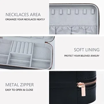 Stylish V-LAFUY Travel Jewelry Case Organizer for Women