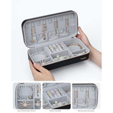 Stylish V-LAFUY Travel Jewelry Case Organizer for Women
