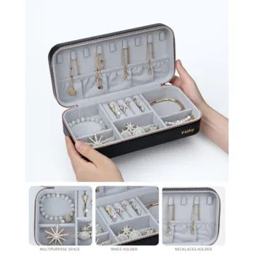 Stylish V-LAFUY Travel Jewelry Case Organizer for Women