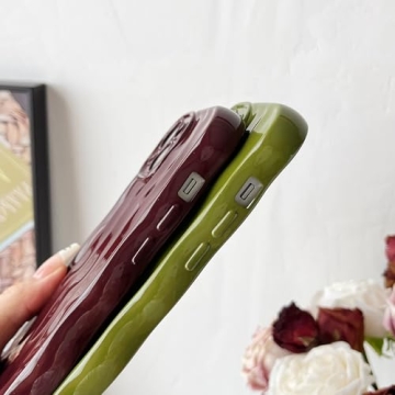 Wine Red Water Ripple iPhone 15 Case Wireless Charging