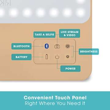 Glamcor Riki Skinny Smart Vanity Mirror with Bluetooth Control