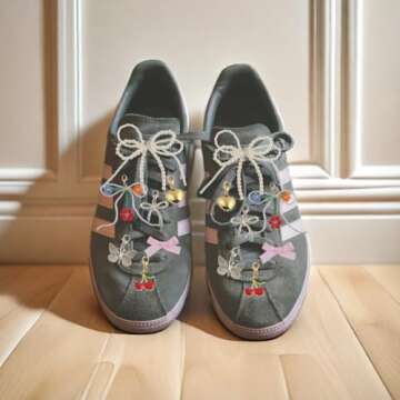 Shoe Pins for Sambas 26pcs Shoe Charms for Sneakers Shoelace Charms Pearl Bow Shoe accessories Decorations Clips Shoe Jewelry for Sneakers Shoe Charms for Sambas