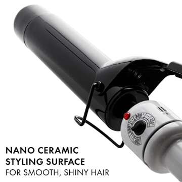 Hot Tools Pro Artist Nano Ceramic Curling Iron/Wand | For Smooth, Shiny Hair (1-1/2” in)