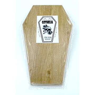 Wood Gothic Cutting Board Wooden Coffin Bread Board Goth Serving Tray Breadboard Gothic serving Tray for Cheese & Fruits